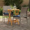 Chaises de jardin avec coussin 2 pcs Gris et bleu marine 583442583442