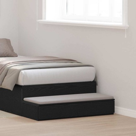 Tiroirs de lit Chêne noir 75 x 36,5 x 16,5 cm Bois d'ingénierie 583443583443