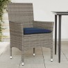Chaises de jardin avec coussins lot de 2 gris résine tressée 583444583444