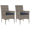Chaises de jardin avec coussins lot de 2 gris résine tressée 583444583444