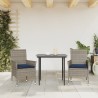 Chaises de jardin avec coussins lot de 2 gris résine tressée 583444583444