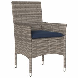 Chaises de jardin avec coussins lot de 2 gris résine tressée 583444583444