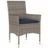 Chaises de jardin avec coussins lot de 2 gris résine tressée 583444583444