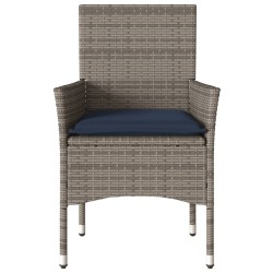 Chaises de jardin avec coussins lot de 2 gris résine tressée 583444583444
