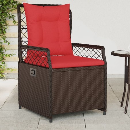 Chaises de jardin inclinables lot de 2 marron résine tressée 583445583445