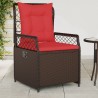Chaises de jardin inclinables lot de 2 marron résine tressée 583445583445