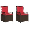 Chaises de jardin inclinables lot de 2 marron résine tressée 583445583445