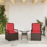 Chaises de jardin inclinables lot de 2 marron résine tressée 583445583445
