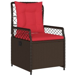 Chaises de jardin inclinables lot de 2 marron résine tressée 583445583445