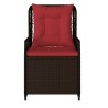 Chaises de jardin inclinables lot de 2 marron résine tressée 583445583445