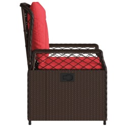 Chaises de jardin inclinables lot de 2 marron résine tressée 583445583445
