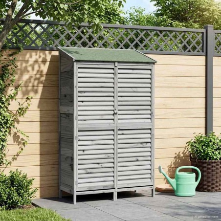 Abri de jardin Gris 106 x 56 x 176,5 cm Bois de Sapin Massif 583452583452