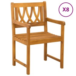 Chaises de jardin 8 pcs Naturel Bois d'Acacia Massif 583454583454