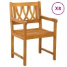 Chaises de jardin 8 pcs Naturel Bois d'Acacia Massif 583454583454