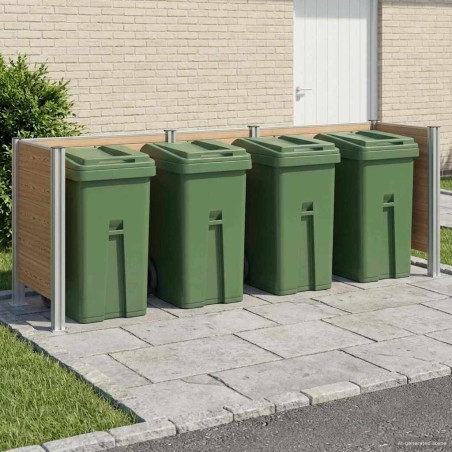 Clôture de poubelle Marron 315 x 85 x 115 cm Aluminium et WPC 583465583465