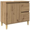 Armoire lavabo chêne artisanal 65x33x60 cm bois d'ingénierie 583468583468