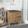 Armoire lavabo chêne artisanal 65x33x60 cm bois d'ingénierie 583468583468