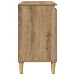 Armoire lavabo chêne artisanal 65x33x60 cm bois d'ingénierie 583468583468