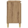 Armoire lavabo chêne artisanal 65x33x60 cm bois d'ingénierie 583468583468