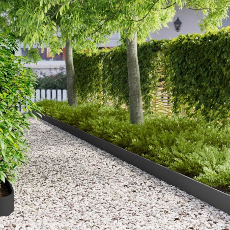 Bordure de Pelouse 20 pcs 103 x 15 cm Acier Noir 583473583473