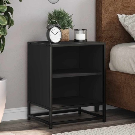 Tables de chevet 2 pcs noir 40x31x50 cm bois d'ingénierie métal 583478583478