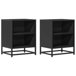 Tables de chevet 2 pcs noir 40x31x50 cm bois d'ingénierie métal 583478583478