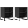 Tables de chevet 2 pcs noir 40x31x50 cm bois d'ingénierie métal 583478583478