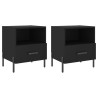 Tables de chevet 2 pcs noir 40x35x47,5 cm bois d’ingénierie 583479583479