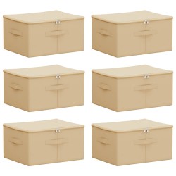 Boîte de rangement 6 pcs Crème 43 x 34 x 23 cm Tissu intissé 583488583488