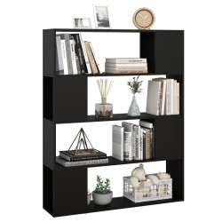 Bibliothèque/Séparateur de pièce Noir 100x24x124 cm 583491583491