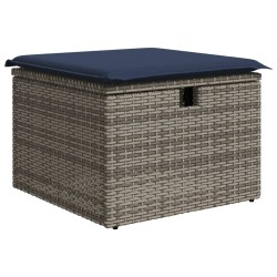Ensemble de canapé de jardin 7 pcs avec coussins gris résine tressée 583496583496