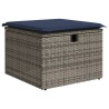 Ensemble de canapé de jardin 7 pcs avec coussins gris résine tressée 583496583496
