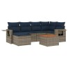 Ensemble de canapé de jardin 7 pcs avec coussins gris résine tressée 583499583499