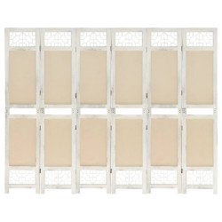 Cloison de séparation 6 panneaux Crème 210x165 cm Tissu 583511583511