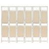 Cloison de séparation 6 panneaux Crème 210x165 cm Tissu 583511583511