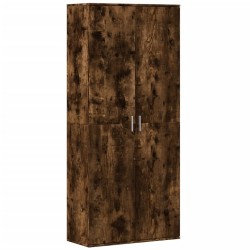 Buffet haut chêne fumé 80x35x180 cm bois d'ingénierie 583513583513