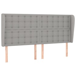 Tête de lit avec oreilles Gris clair 203x23x118/128 cm Tissu 583519583519