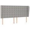 Tête de lit avec oreilles Gris clair 203x23x118/128 cm Tissu 583519583519