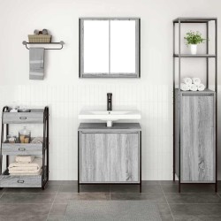 Ensemble de meubles de salle de bain 2 pcs en bois d'ingénierie gris Sonoma 583537583537