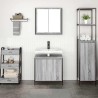 Ensemble de meubles de salle de bain 2 pcs en bois d'ingénierie gris Sonoma 583537583537