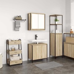 Ensemble de meubles de salle de bain 2 pcs en bois d'ingénierie chêne Sonoma 583582583582