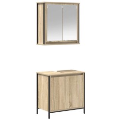 Ensemble de meubles de salle de bain 2 pcs en bois d'ingénierie chêne Sonoma 583582583582