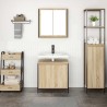 Ensemble de meubles de salle de bain 2 pcs en bois d'ingénierie chêne Sonoma 583582583582