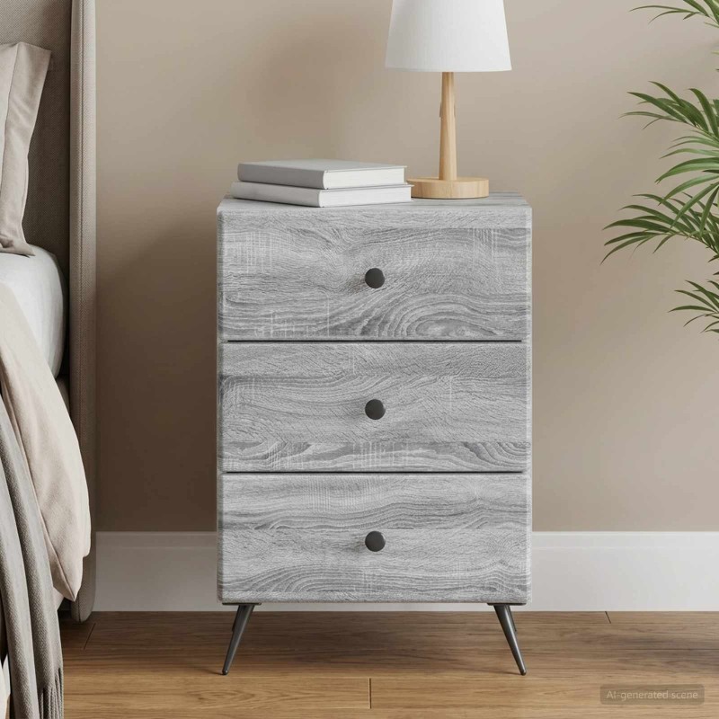 Cabinet de chevet avec tiroir Sonoma gris 43 x 41 x 66,5 cm 583603583603
