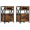 Cabinet de chevet avec tiroir 2 pcs Chêne fumé 40 x 31 x 60 cm 583618583618