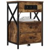 Cabinet de chevet avec tiroir 2 pcs Chêne fumé 40 x 31 x 60 cm 583618583618