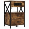 Cabinet de chevet avec tiroir 2 pcs Chêne fumé 40 x 31 x 60 cm 583618583618