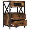 Cabinet de chevet avec tiroir 2 pcs Chêne fumé 40 x 31 x 60 cm 583618583618