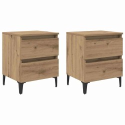 Cabinet de chevet 2 pc Chêne artisanal 40 x 35 x 50 cm 583620583620