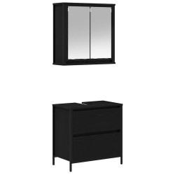 Ensemble de meubles de salle de bain 2 pcs en chêne noir et bois d'ingénierie 583628583628